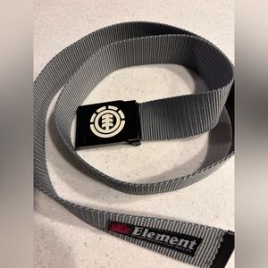 Element Beyond Gray Webbing Belt Black Logo Buckle Skateboard Skater Belt unisex